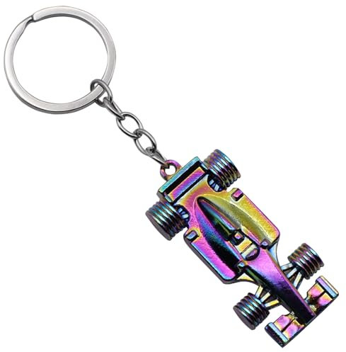 AUTOZOCO Llavero coche Formula 1 metálico, Llavero F1, Llavero automovilismo, Llavero coche de metal, Llavero coche de carreras, Llavero metálico de Fórmula 1, Multicolor