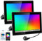 NATPOW LED Strahler Außen, 60W Smart RGB Strahler mit Fernbedienung Bluetooth App, LED Fluter Flutlichtstrahler Farbwechsel Scheinwerfer, IP66 Wasserdicht Flutlicht für Gärten, Innenhöfe(2 Stk)