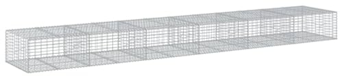 vidaXL Panier gabion avec couvercle 600x100x50 cm fer galvanisé, mur en gabion, mur de soutènement en gabion, clôture en gabion, gabion, cage gabion