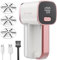 WiredLux Electric Lint Remover - Rechargeable Bobble Shaver for Clothes & Furniture - Adjustable 3-Speed, 6-Leaf Blade, LED Light, USB Charging - Debobbler with Dual Protection (Moostone/Rose Quartz)