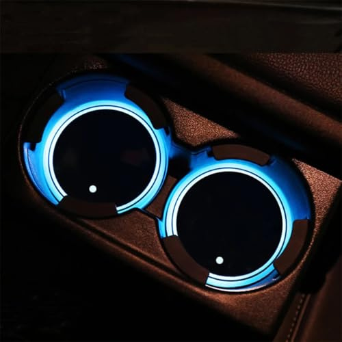 Txopaf 2PCS Car LED Luminous Cup Holder Coasters, For BMW 5 Series/6 Series/7 Series/8 Series Cup Holders Insert Coaster Non-slip Anti-Spilt Auto Interior Accessories