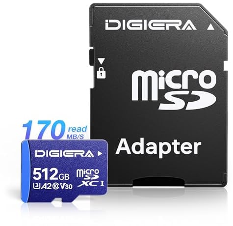 Carte mémoire microSDXC UHS-I LT100 512 Go avec Adaptateur – Jusqu’à 170 Mo/s, C10, U3, V30, 4K, A2, pour Smartphones, tablettes, appareils Photo, Consoles de Jeu et Drones (1 Carte)