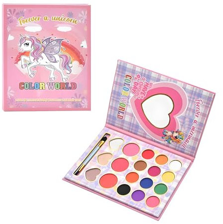 MockTota Schminkset Mädchen, Ungiftig und Abwaschbar Kinder Make-Up Set Mädchen, Karneval Schminke Kinderschminken, DIY Prinzessin Kids Makeup Set for Girls, Kinder Schminkpalette