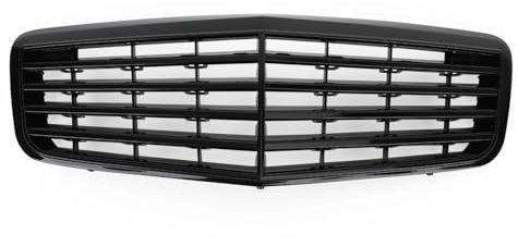 DZSQHDSAF Coche Rejillas Frontales Parrilla de Parachoques Delantero para Mercedes para Benz W211 E350 500 2007 2008 2009 Negro Brillante Rejilla Radiador