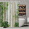 Rideau de Douche en Bambou avec Tissu en Polyester, Paysage végétal Vert, Rideaux de séparation de Salle de Bain avec Crochets, décoration d'intérieur 75x200cm/30x79in(WxH)