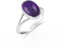 HIMALYA QUARTZ Amethyst Silber 925 Ring Oval 10x12mm Handgemachter Boho Damen Herrenring fur Verlobungring, Hochzeit HQ-SR65-AMTST-7