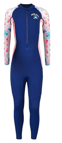 SEAUR Kids Swimsuit Full Length Bathing Suit Girls Swimming Costume One Piece Swimwear Long Sleeve Rash Guard UPF 50+ Sun Protection for Diving Snorkelling Surfing Water Sports