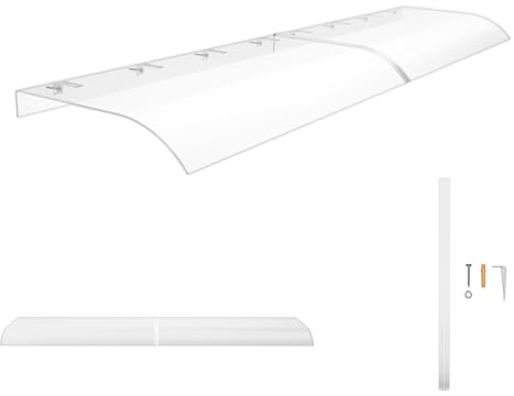 Froadp Marquesina para puerta de casa, 50 x 200 cm, techo de puerta de PET transparente, 3,5 mm de grosor, protección contra la lluvia y protección UV, para puerta, ventana, balcón, garaje, terraza
