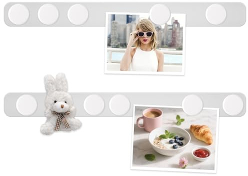 DUJEQM 2 Stück Magnettafel Memotafel, Magnetstreifen Selbstklebend Magnetleiste Magnetboard & Pinnwand Magnetisch, Memoboard mit 10 Weiß Magnete für Büro Küche Fotos Kalender Dokumente, aus Edelstahl