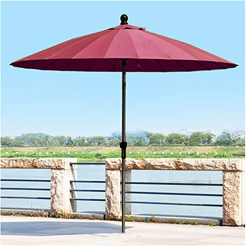 DLAZUM Parasol de Jardin Rond inclinable à manivelle de 2,7 m, imperméable et résistant aux UV, en Aluminium