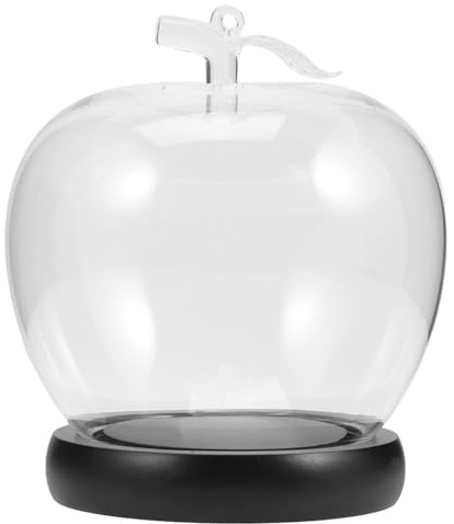 DOITOOL Preserved Flower Glass Cover with Glowing Base Creative -shaped Glass Dome for Figurines and Micro-landscape Vase Display Dustproof Adornment for Party and Home Decor