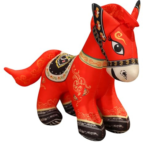 Mondneujahr Stofftier - Plüsch Kuscheltier - 2026 ejahr Maskottchen Puppe - Für Kinder Jugendliche Erwachsene Sammler Schlafzimmer Kinderzimmer Sofa Bett Spielzeit Schlafenszeit Reise Geburtstag Feier