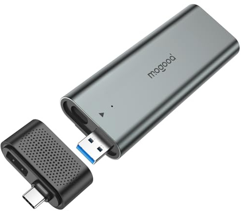 MOGOOD SSD Enclosure, USB 3.2 Gen 2 NVMe SSD Adapter Plug and Play | 10Gbps High-Speed USB/Type C M.2 Case, Compatible for 2280/2260/2242/2230 SSDs, ABS Material