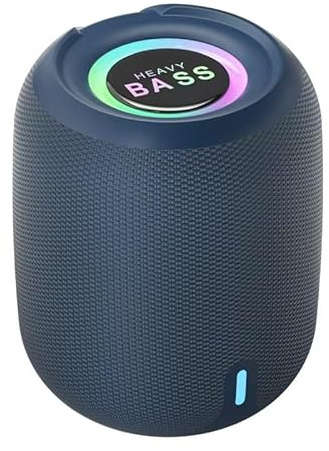HEAVY BASS Bluetooth Speaker, Portable Speaker with FM Radio, 8W Loud Sound & Deep Bass, TWS Pairing, Support TF Card/USB/AUX, Wireless Bluetooth Speaker for Home, Travel