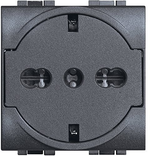 BTicino SL4140V16FF Livinglight Presa Universale, Flat, Antracite