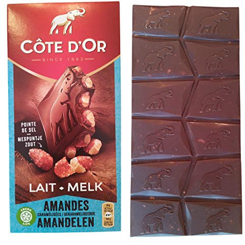 Côte d'Or Chocolat lait Bloc amandes caramélisées pointe de sel - La tablette de 180 g