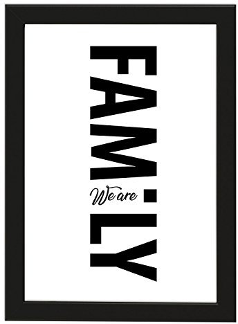 PICSonPAPER Poster DIN A4 We Are Family, gerahmt mit schwarzem Bilderrahmen, Geschenk, Geschenkidee, Geburtstagsgeschenk, Poster mit Rahmen (we Are Family)