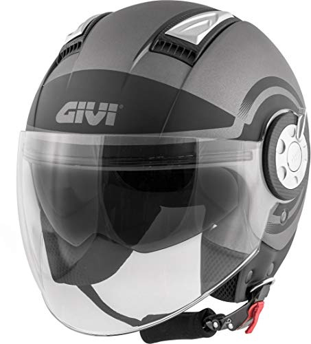 GIVI Casco Jet 11.1 Air Jet Round (M, TITANIO NERO)