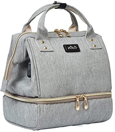 Viedouce Mochila para Pañales, Mochila para Sacaleches, Bolsa de Almuerzo Termica, Bolsa Termicas Picnic de Comida, Pequeño Bolsa Mochila para Pañales de Viaje,Gris (Gris,8L)