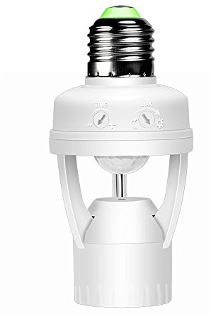 Comtervi Fassung E27 LED-Lampenfassung E27 Bewegungsmelder, Halterung Lampe mit Bewegungsmelder PIR 360 ° (Halterung Lampe mit Bewegungsmelder)