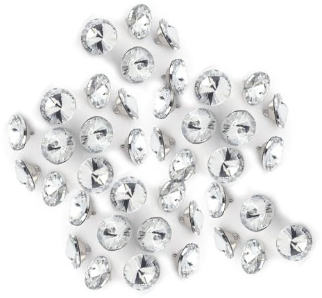 20mm DIY Rhinestone Crystal Clear Fastening Buttons Sewing Sofa Craft Decoration Accessories(20mm)50PCS Crystal Head Upholstery Nails Handcraft Materials