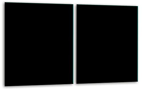 XOF Gsmarkt | Herdabdeckplatte Schneidebrett Spritzschutz 40x52x2 | Bild auf Glas | Sicherheitsglas Gehärtetes Glas Bild Schwarz