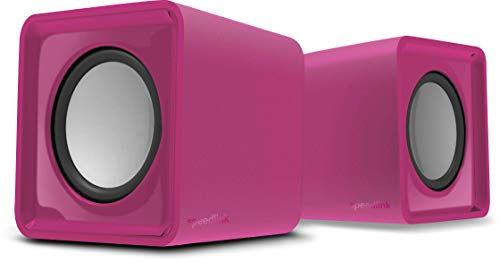 Speedlink TWOXO Haut-Parleur stéréo - Haut-Parleur Compact, Compatible avec Les Ordinateurs, tablettes, Smartphones, Rose