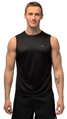 DANISH ENDURANCE Men's Classic Recycled Polyester Tank Top, 1 Pack (Schwarz, L)