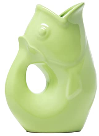 Gurgle Pot Pichet à poisson | Grand vase à fleurs ou pichet à boissons | Ustensile de service vert pour les fêtes | Service intérieur et extérieur | Centre de table pour café et salle à manger