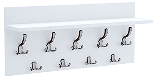 AKKE Garderobenpaneel Garderobenleiste Wandgarderobe Mit Ablage Wandpaneel Garderobe PVC Verti 40x80 cm CHROM | WEISS