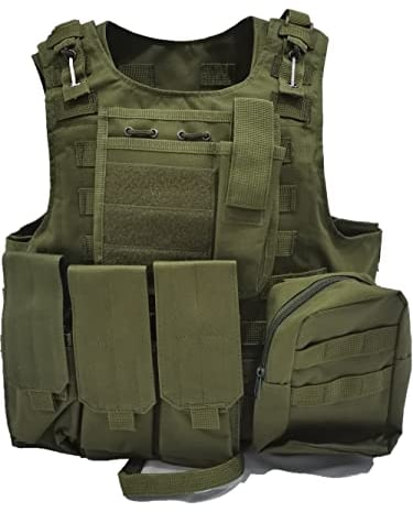 MERCIYD Gilet tactique militaire extérieur, gilet de jeu sur le terrain, équipement de protection de paintball, gilet de protection pour pistolet à air comprimé, adapté à la chasse en plein air,