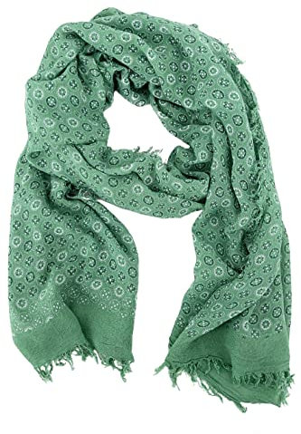 JOPHY & CO. Sciarpa Donna Uomo a Stola Rettangolare in Fibra di Bambù con Motivo (Verde, Z816)