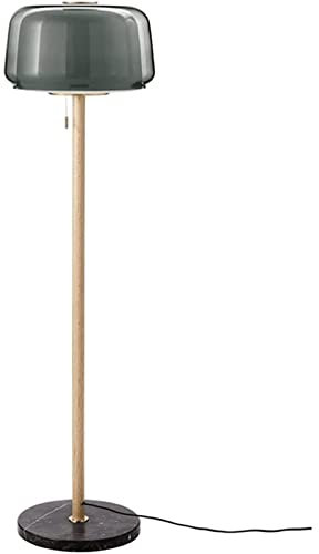 Habiba Lampadaire Lampadaire Moderne avec Abat-Jour en Verre Double Gris Base en marbre 58.2in Lampe Haute Industrielle LED Lampes sur Pied pour Salon Sûr