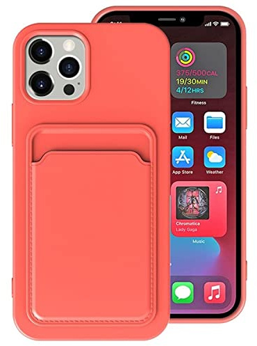 König Design Handyhülle kompatibel mit Apple iPhone 12 Mini Schutzhülle Case Cover Kartenfach Orange Rosa