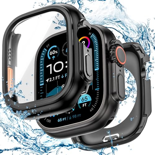 Goton - Funda Impermeable para Apple Watch Series 10, 9, 8, 7, SE2, SE, 6, 5, 4, Ultra, 2 Ultra, 46, 42, 45, 44, 41, 40, 49 mm, policarbonato Duro de 360°, con Protector de Pantalla, Accesorios para