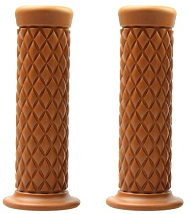 CGEAMDY 2 Stück Universal Motorrad Lenkergriffe Griffe, Anti-Rutsch Motorradgriffe Hochwertige Gummi Griffe, Motorrad Gummi Lenkergriff Für Roller Mopeds Quad(Hellbraun)