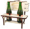 XXL Echtholz Bierbank mit Gravur Liebster Chef|Holzbank für 2 Bierflaschen|Hochzeitsgeschenk für Brautpaar|Geschenke Paare|Geschenk für Pärchen|Geburtstag|Jubiläum|Proseccobank