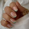 AKOFIC 24 Pièces Faux Ongles Court Carré, Faux Ongles à Coller French, Tropical Nude Press on Nails avec Gel Pad, Vert Blanc Bande Faux Ongles Sans Colle Reutilisable pour Femmes et Filles