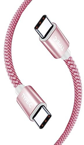 AMPLE For Nothing Phone 3 (3a) Pro/Nothing Phone (3a) (2a) 2 1 CMF 1 Charger Cable Nylon Braided 1M Charger Lead USB C to USB C Charging Cable (ROSE GOLD)