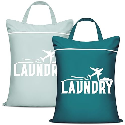 2 bolsas grandes de lavandería de viaje, lavables, impermeables, para ropa sucia, traje de baño, bolsa de entrenamiento para ropa de gimnasio, lavandería, ropa húmeda, piscina, yoga, dormitorio