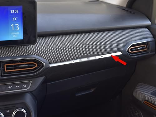 Stahl-Abdeckung für 2021+ Sandero/Sandero STEPWAY/Jogger | Dekoration Laderaum | 1 Stück Edelstahl Nummernschild Rahmen Metall gebürstet Innen Dekoration Zubehör Tuning