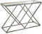 DRW Consola Mesa Entrada recibidor Metal Acero piramide y Cristal Templado 120x40x78cm