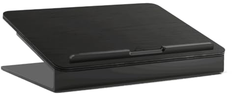 Woodcessories - Laptop Ständer Holz kompatibel für 10 - 16 MacBook Ständer, ergonomische Laptop Halterung aus Eichen Holz, schwarz