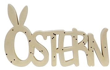 HEITMANN DECO Samt-Schriftzug Ostern - beige - ca. 25 x 15cm
