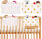 Babybett Organizer Hängend, 2pcs Babybett Organizer, Organizer Beistellbett Baby, Kinderzimmer Hängender Bett Organizer mit 2 Taschen, Babybett Aufbewahrungstasche für Windeln Kleidung Spielzeug