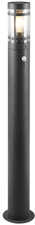 Reality Leuchten Außen Wegeleuchte Paloma R41719142, Metall Anthrazit, Schirm Kunststoff klar, exkl. 1x E27, Bewegungsmelder