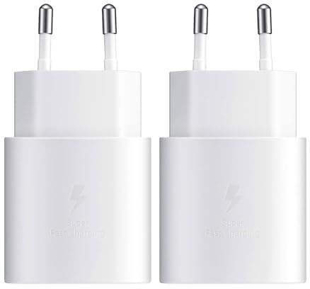2 Stücke 25W USB C Ladegerät Schnellladegerät für Samsung Galaxy S25 S24 S23 S22 S21 S20 Plus Ultra S24+ S23+/Z Fold 5/6/ Z Flip 5/6/ Note20/10/A54 A55/ iPhone, iPad, Tablet, Ladeadapter Netzteil