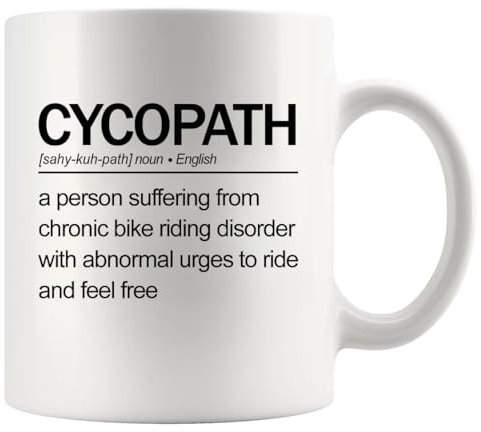 Panvola Cycopath Definition-Tasse, Biker-Geschenk, Biker-Geschenk, für Vater, Mutter, Bruder, Schwester, Freundin, Freund, Radfahrer, Geschenke für Männer und Frauen, Keramiktasse, 325 ml, Weiß