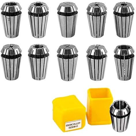 11 Piezas Pinzas de Resorte de Precisión ER16 Kit, 1 2 3 4 5 6 7 8 9 10 1/8 mm Portabrocas, Pinza de Resorte, para Herramienta de Torno de Grabado y Fresado CNC