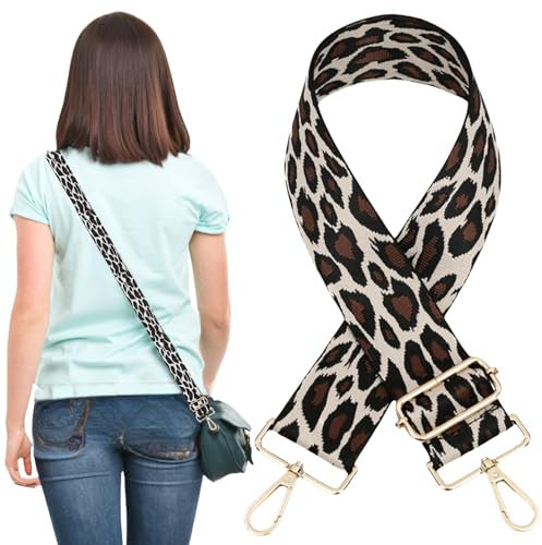 Traziewell Damen Bunter Schultergurt Adjustable Shoulder Strap Boho Verstellbar Schulterriemen Einstellbar Breit Schulterriemen mit Karabiner für DIY Taschen Crossbody Bag Handtaschen Gurt 1437